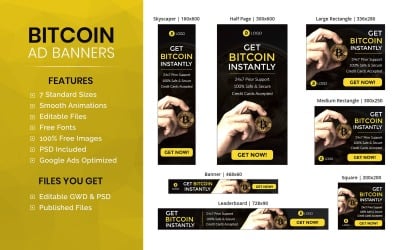Bannière commerciale | Modèle Bitcoin / Crypto-monnaie (BU012)