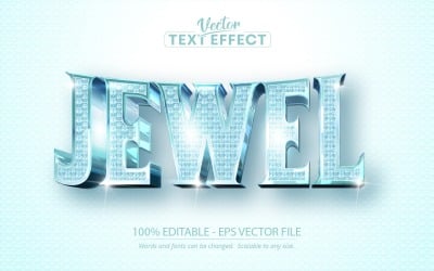 Gioiello - Effetto testo modificabile, stile testo diamante e cristallo, illustrazione grafica