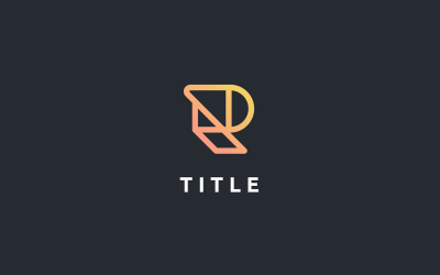 Logo arancione moderno del monogramma della linea R pulita