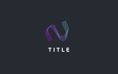 Modern Stil N Dalga Çizgisi Müzik Monogram Logosu