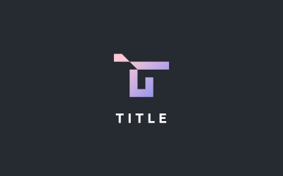 Modern Temiz T Fintech Gölge Monogram Logosu