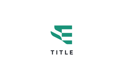 Modernes, sauberes E-Blatt-Eco-Pflanzenlogo