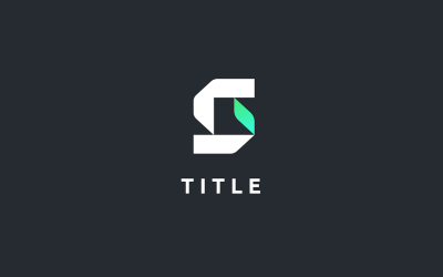 Modernes, sauberes S-Blatt-Eco-Monogramm-Logo