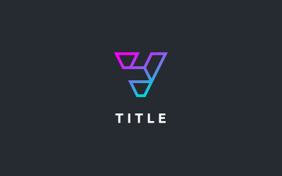 Modernes, sauberes V-Line-Tech-Shade-Monogramm-Logo