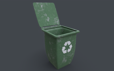 Recycle Trash Can – Game Ready 3D modell