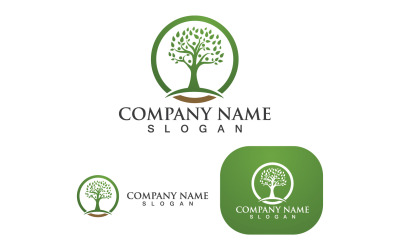 Albero foglia verde Eco Logo Vector V1