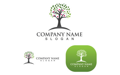 Albero verde foglia Eco Logo Vector V3
