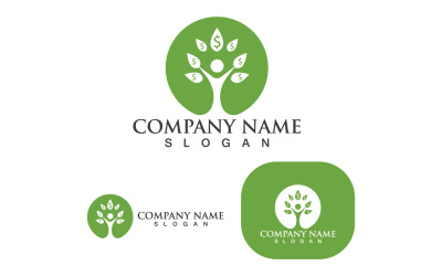Albero verde foglia Eco Logo Vector V8