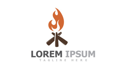 Fire Flame Campfire Logo V12