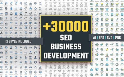 +30 000 icônes de développement commercial SEO