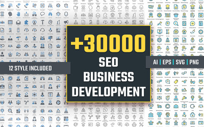 +30.000 ícones de desenvolvimento de negócios SEO