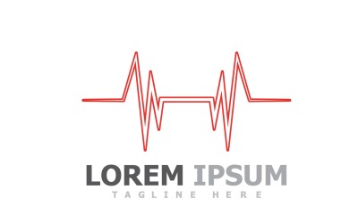 Linea di impulsi Heart Beat Logo Vector V12
