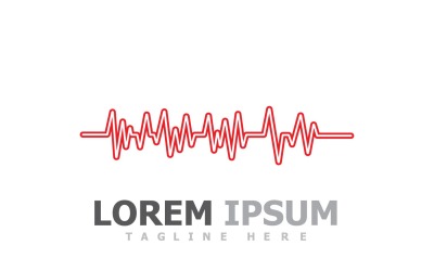 Linea di impulsi Heart Beat Logo Vector V15