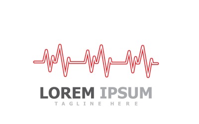 Linea di impulsi Heart Beat Logo Vector V16