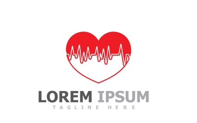 Linea di impulsi Heart Beat Logo Vector V18