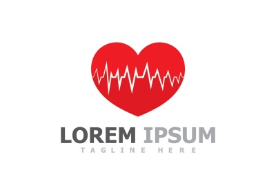 Linea di impulsi Heart Beat Logo Vector V19