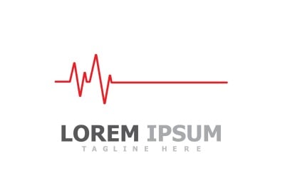 Linea di impulsi Heart Beat Logo Vector V20