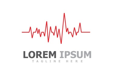 Linea di impulsi Heart Beat Logo Vector V7