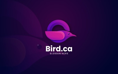 Logotipo de degradado de círculo de pájaro