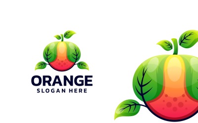 Logotipo de degradado naranja natural