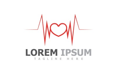 Pulslinje Heart Beat Logo Vector V10