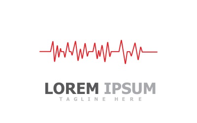 Pulslinje Heart Beat Logo Vector V4