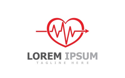 Pulslinje Heart Beat Logo Vector V9