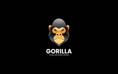 Design de logotipo de gradiente de gorila