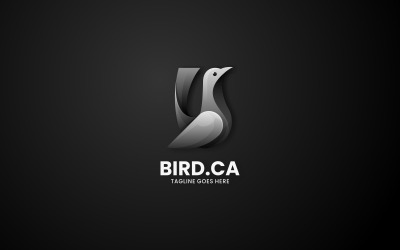 Estilo de logotipo de degradado negro de pájaro