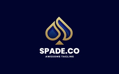 Estilo de logotipo de luxo da linha Spade