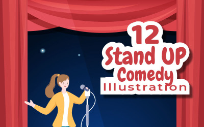 12 Ilustração de show de comédia stand up
