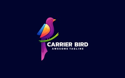 Logotipo colorido gradiente de pássaro transportador
