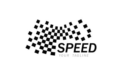 Logotipo y símbolo de velocidad de bandera de carrera V6