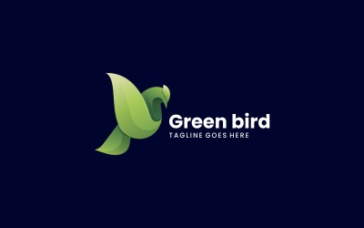 Modèle de logo dégradé oiseau vert