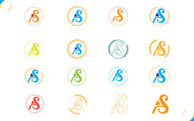Paquete de plantillas de logotipos creativos lujosos A y S