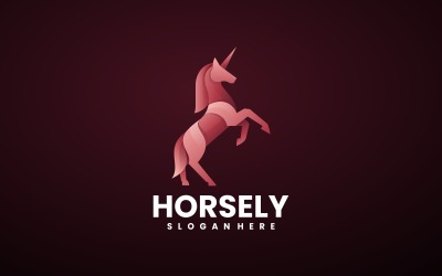 Stile del logo del gradiente di colore del cavallo