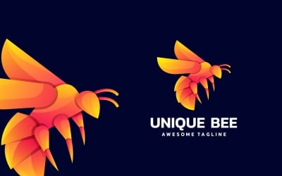 Unikalny styl logo z gradientem pszczół