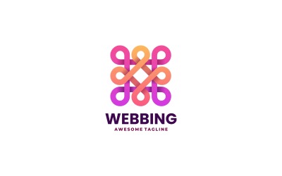 Webbing Line Art Gradient Logo