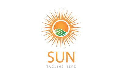Logotipo y símbolo del sol Vector V8