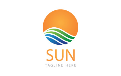 Logotipo y símbolo del sol Vector V9