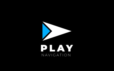 Játssz navigációs nyíl irányjelző logót