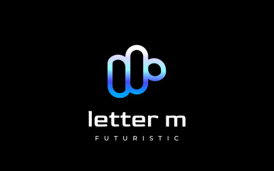 Lettera M Logo futuro dinamico