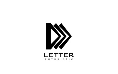 Lettre D dynamique plat moderne Logo