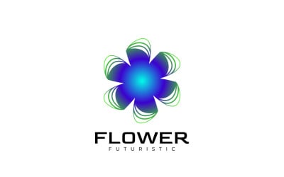 Logo blu moderno fiore gratuito
