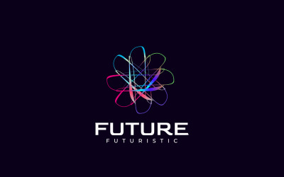 Logotipo de design de tecnologia colorida abstrata