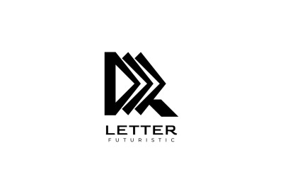 Logotipo de diseño plano dinámico de letra R