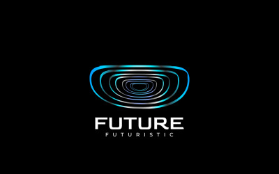 Logotipo de línea de futuro abstracto moderno