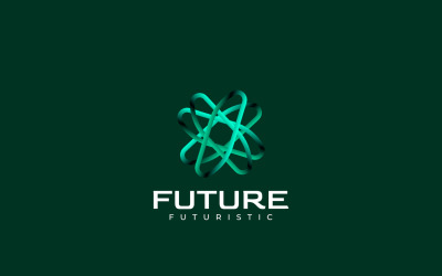Logotipo de Tecnologia de Linha Gradiente de Espaço Verde