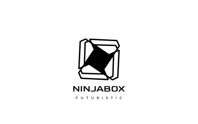 Logotipo plano da letra S da caixa ninja
