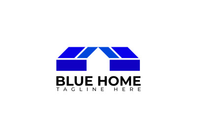 Logotipo Plano Moderno da Casa Azul